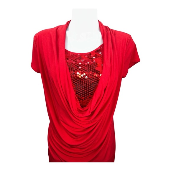 Isabella Rodríguez Elegant Red Sequin Stretch Dress size 6 - Picture 4 of 6